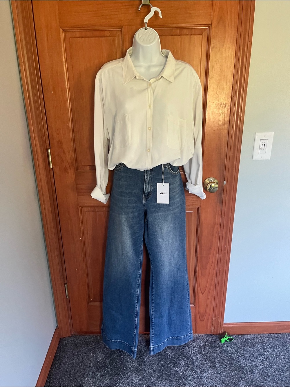 Wide-Leg High-Rise Jeans in Blue Wash by Vervet